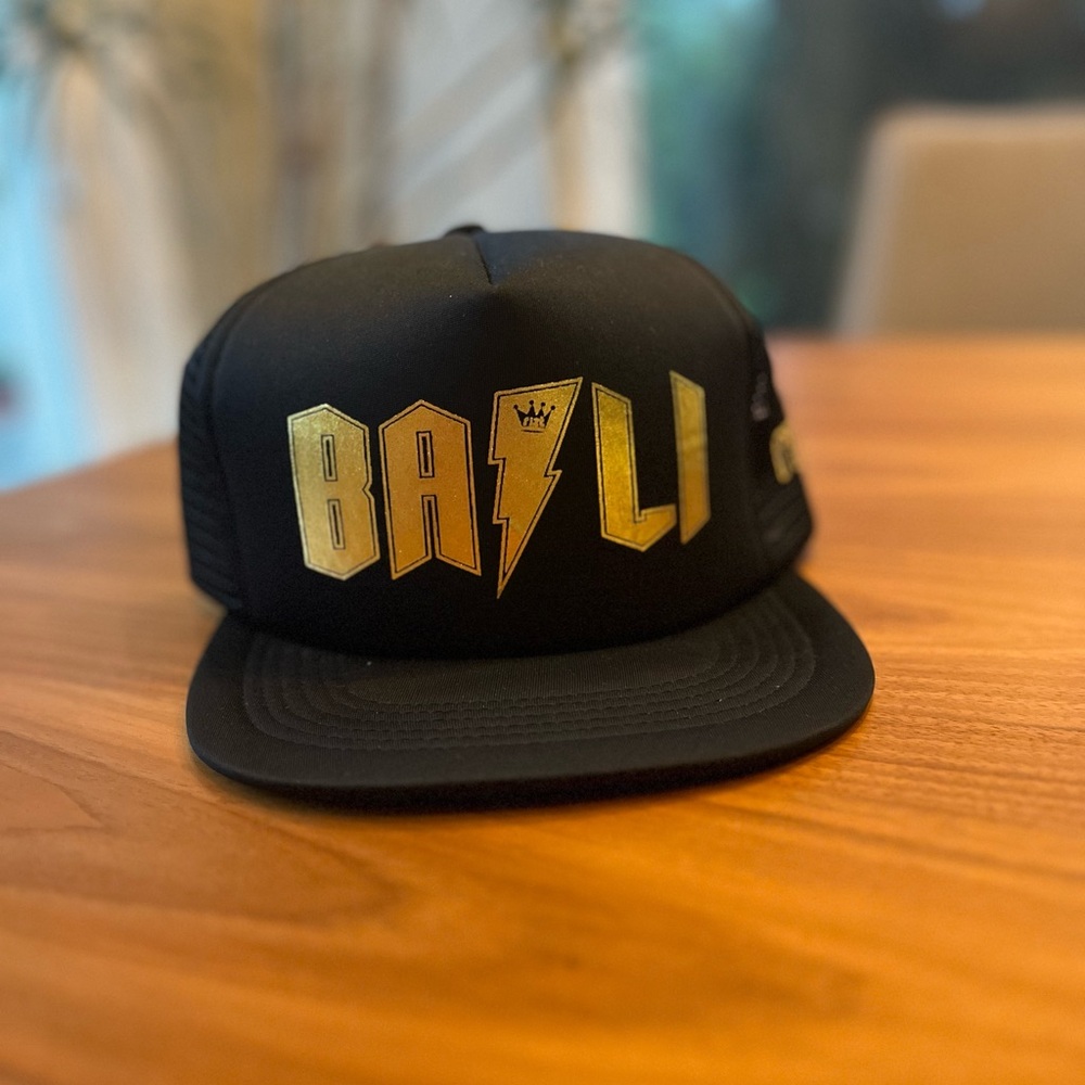 Black and Gold Bali Trucker Hat